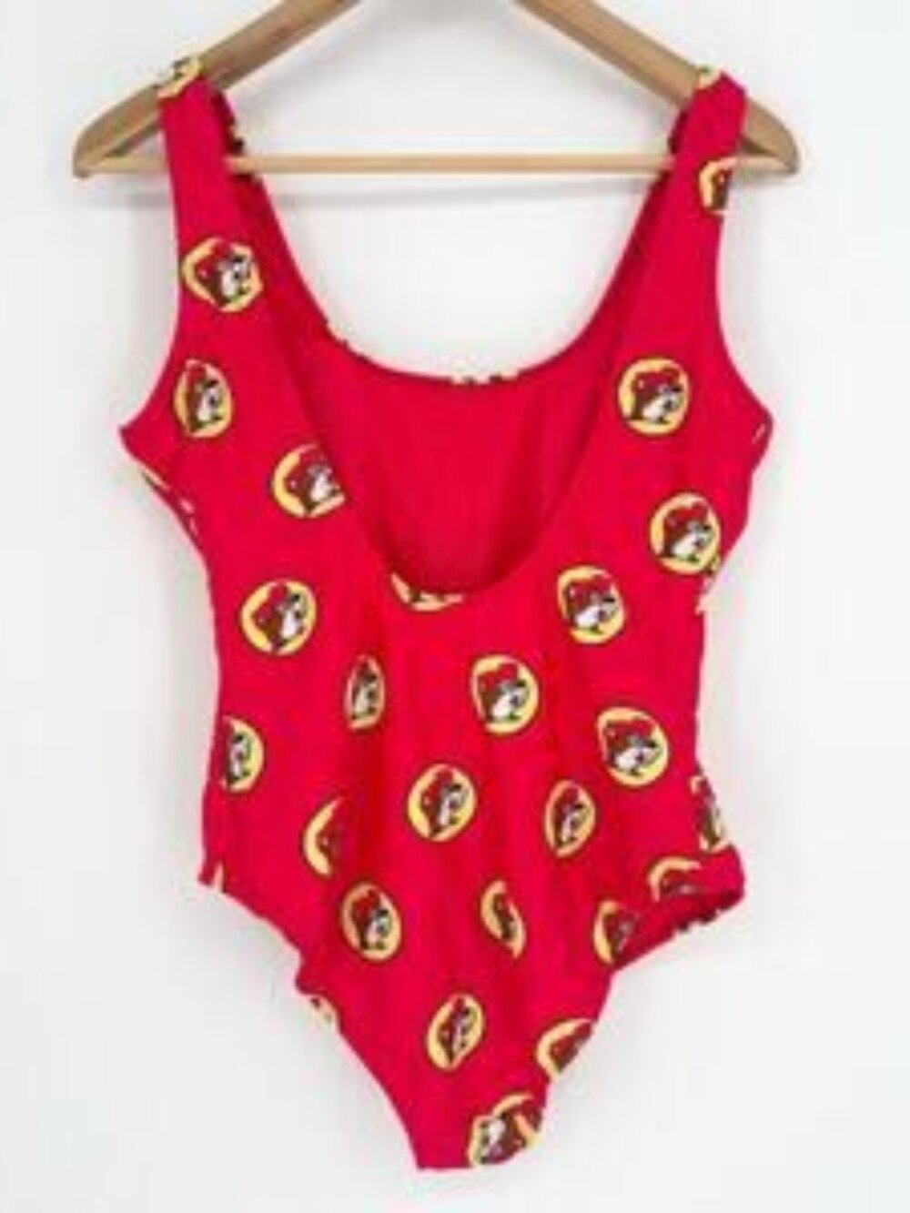 Red Logo Pattern One Piece Swimsuit